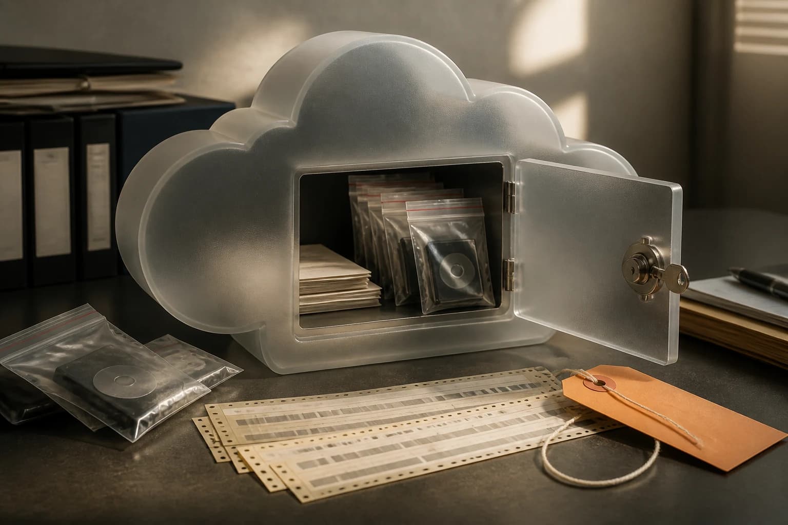 Composição editorial conceptual sobre owncloud cve-2023-49105 no kev: prove exposição e trate possível acesso a ficheiros