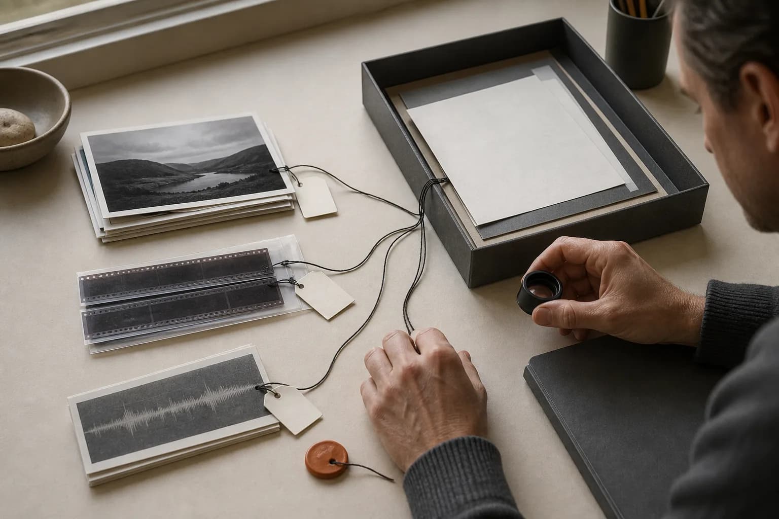 Editor connects photographs and audio to physical provenance tags before publication