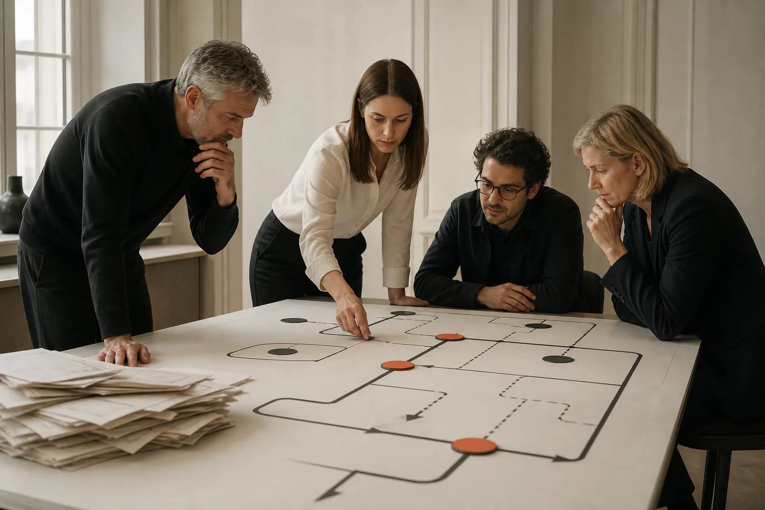 Equipa simplifica um mapa de processo mantendo quatro pontos de controlo