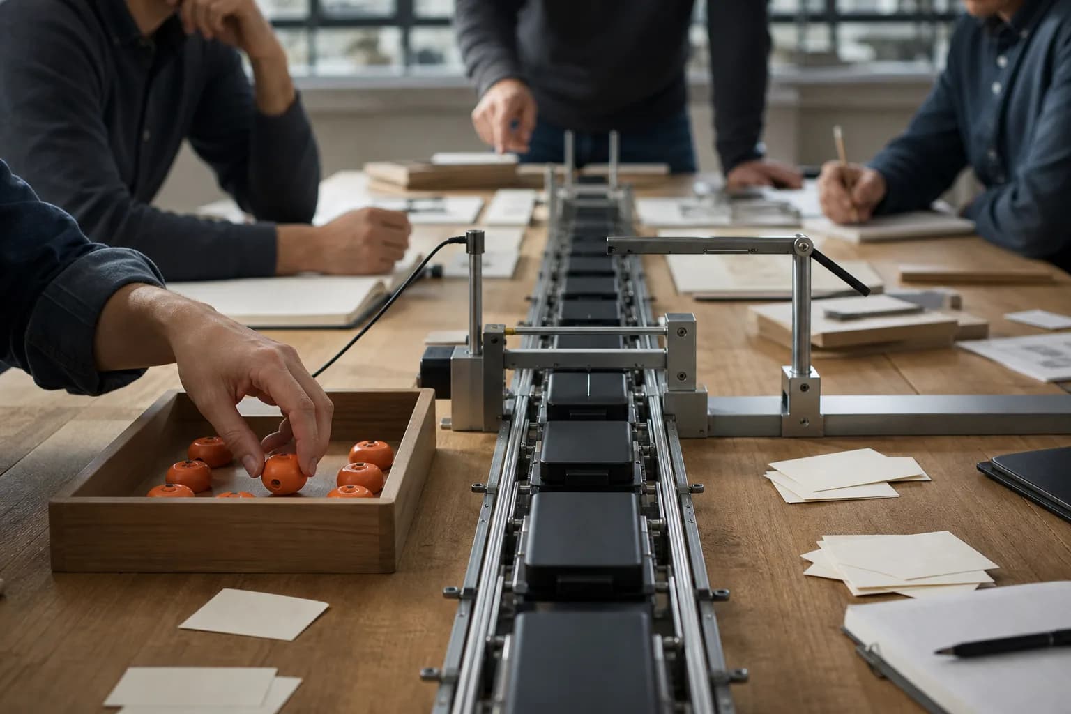 Team manages digital releases on a production line with a finite set of risk tokens