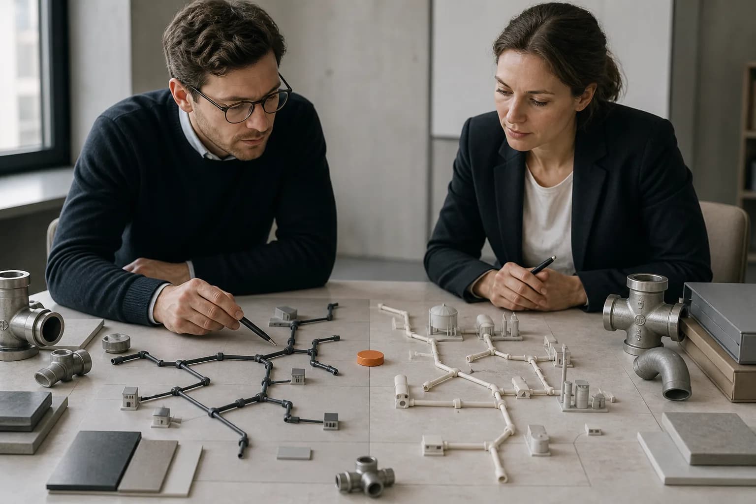 Two specialists compare conventional and renewable physical networks through modular connections